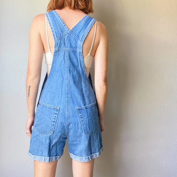 Vintage 90s/Y2K Canyon River Blues Denim Shorts Overalls - Picture 4 of 8